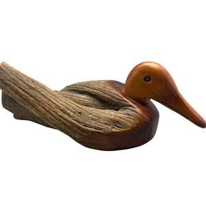 Carved Wood Duck Live Edge Artist Made Cypress Decoy Ken Capps The Duck Farm‎ 03